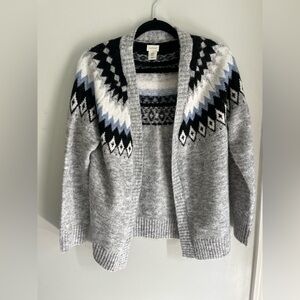 Aspen Black and Gray Patterned Cardigan
